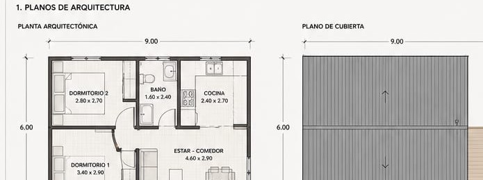 Plano de arquitectura, Modelo Essential 54m²