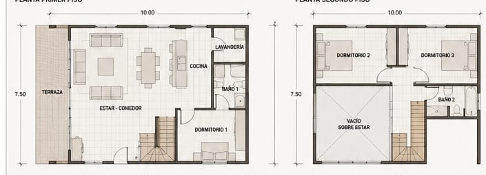 Plano de arquitectura, Modelo Granero 120m²