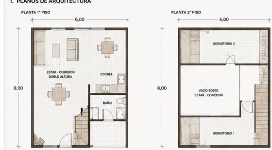 Plano de arquitectura, Modelo Granero 72m²